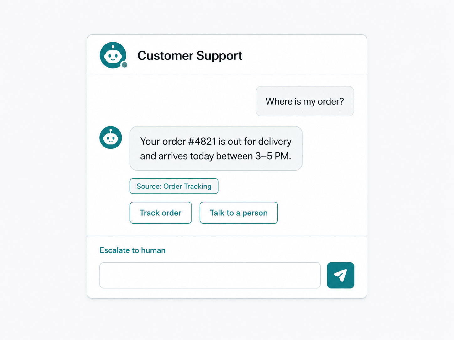 The assistant answering a customer question